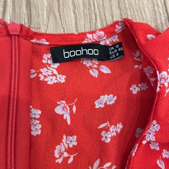 Ditsy Floral Print Ruffle Tea Mini Dress - Picture 8 of 12